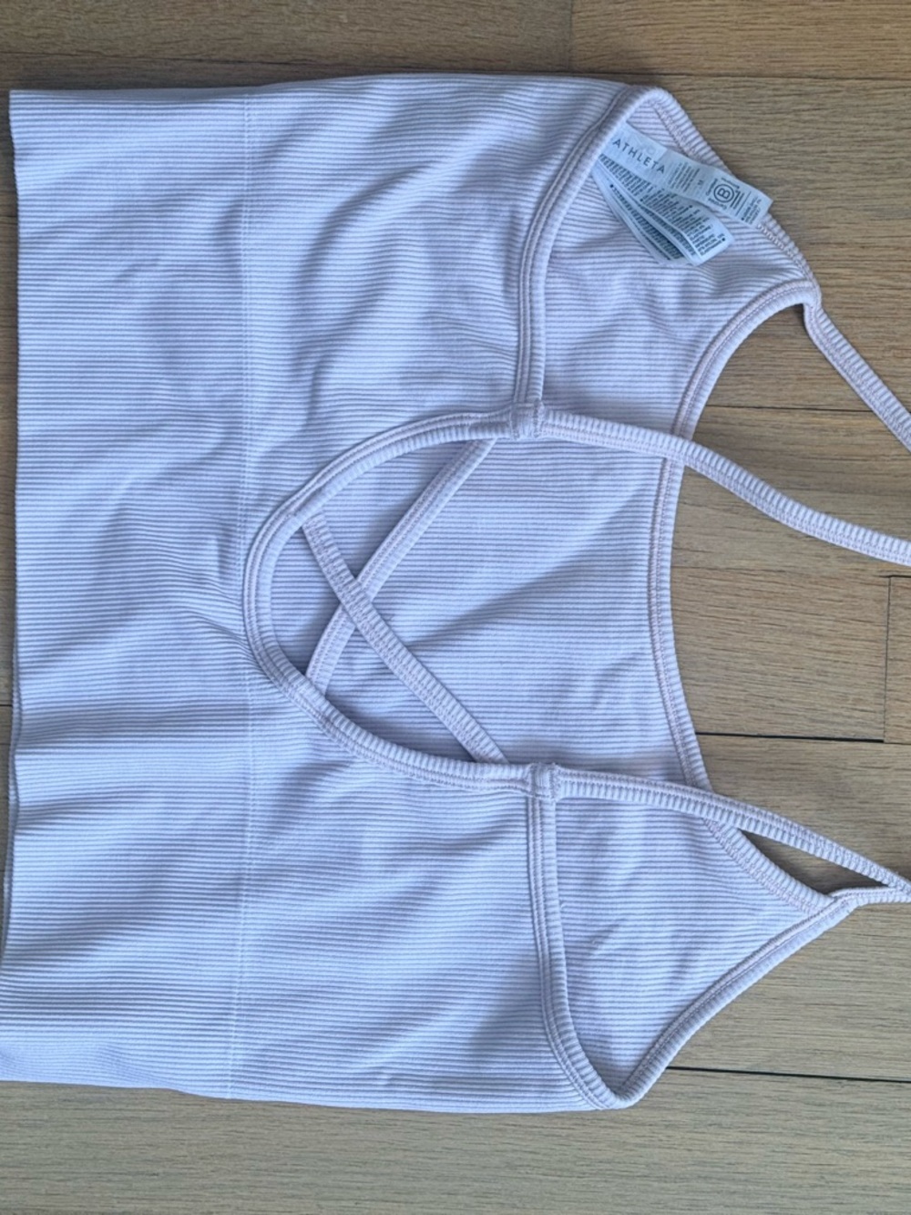 Athleta Light Pink Ribbed Crop Tank - Picture 2 of 2
